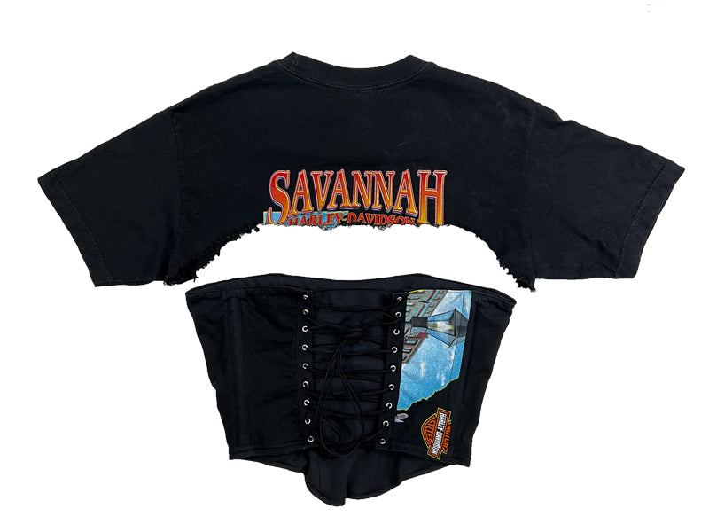 Reworked Harley Biker Corset