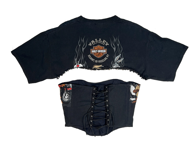 Reworked Taz Flames Harley Corset