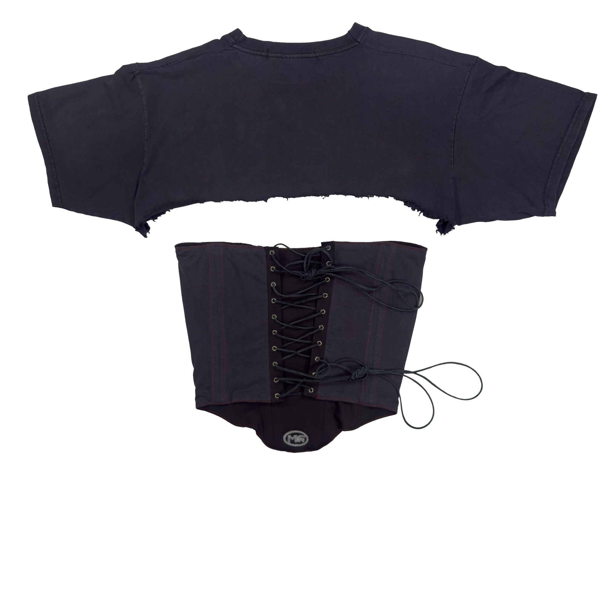 Reworked ACDC Hells Bell Corset Tee