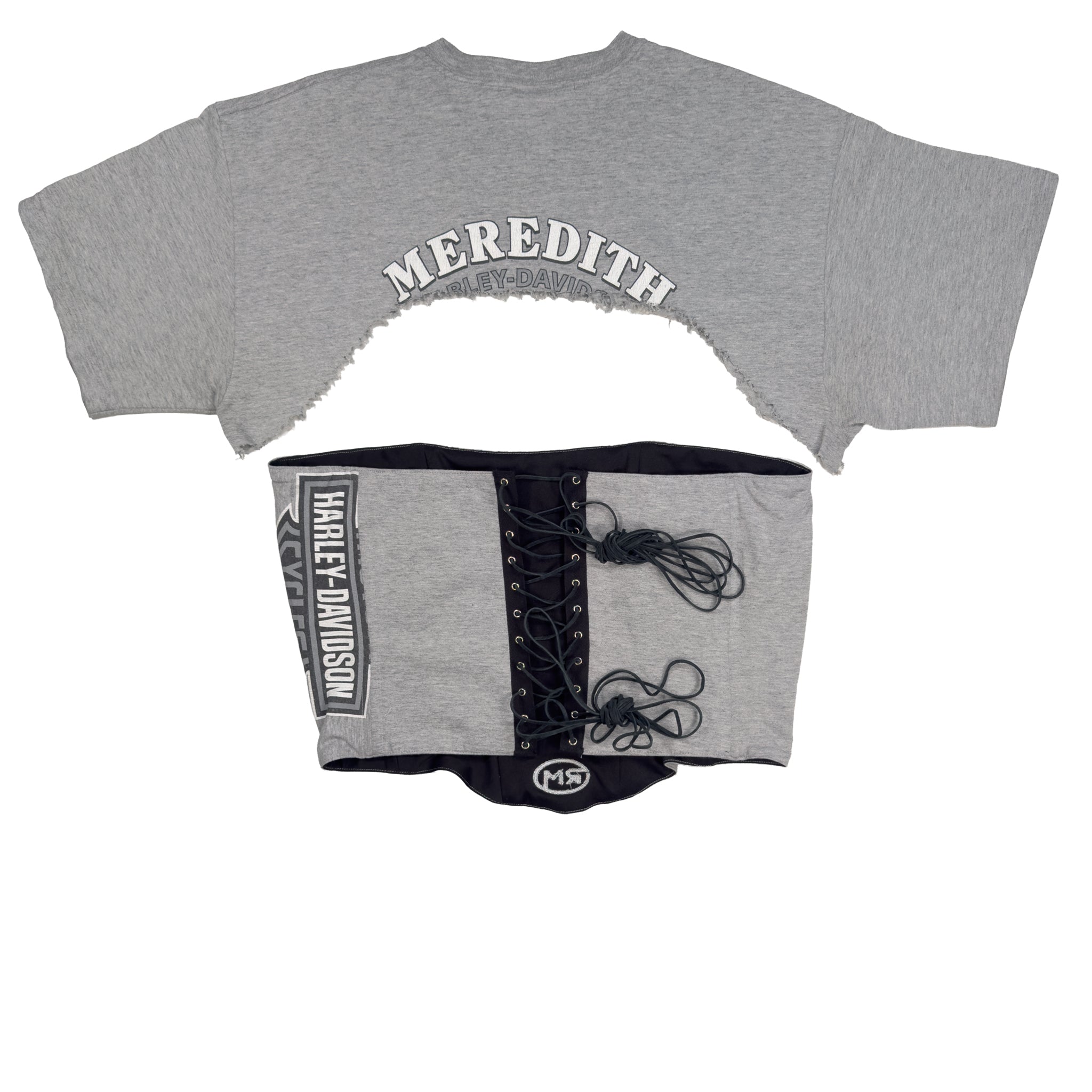 Rework Harley Grey Flame Corset Tee