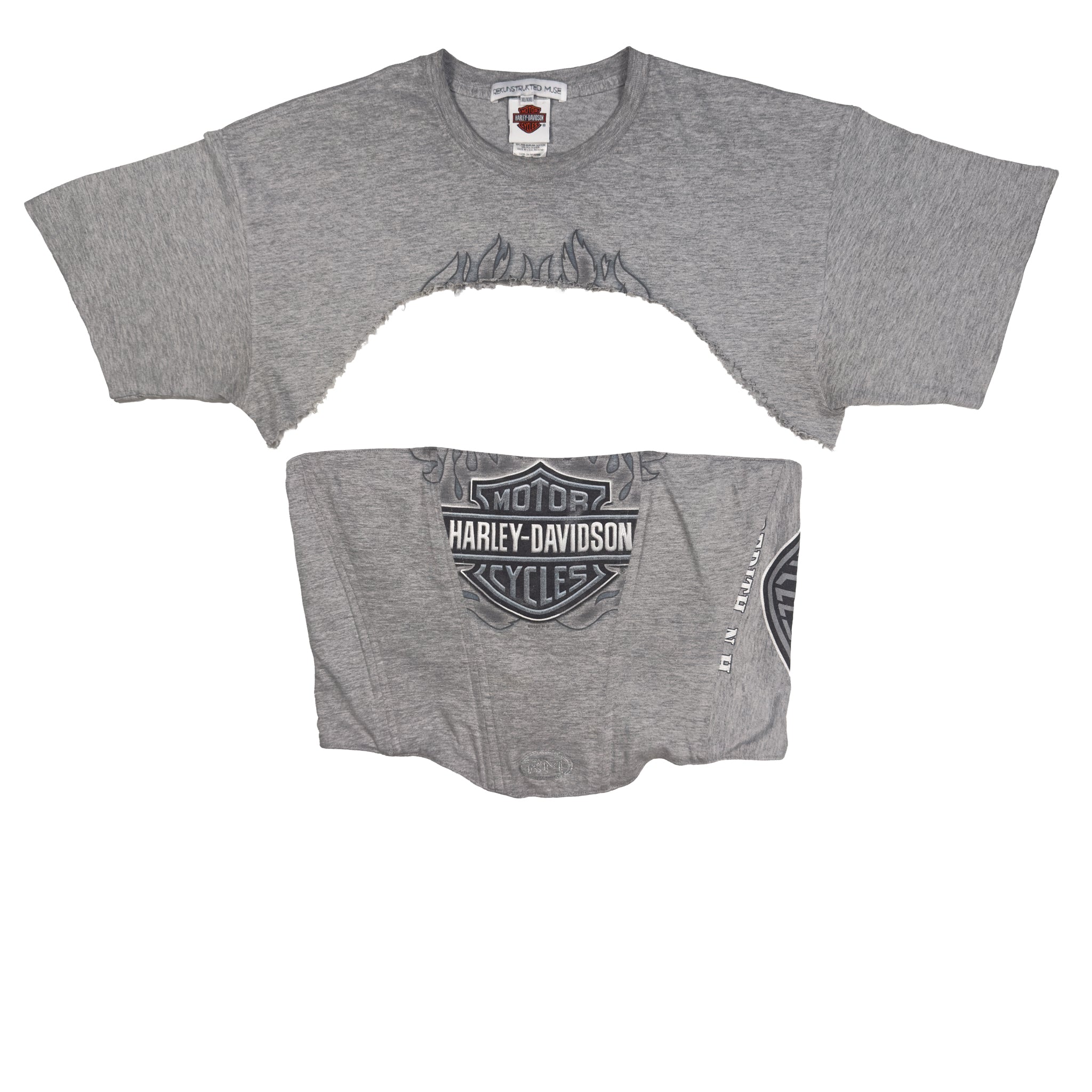 Rework Harley Grey Flame Corset Tee