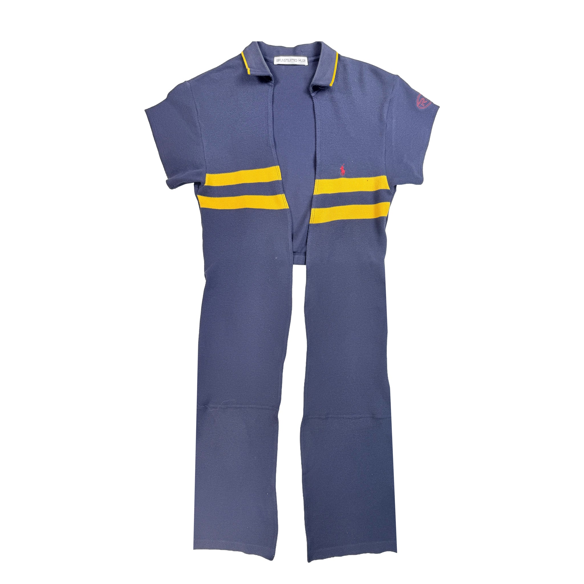Navy Sailor Polo Wrap Top