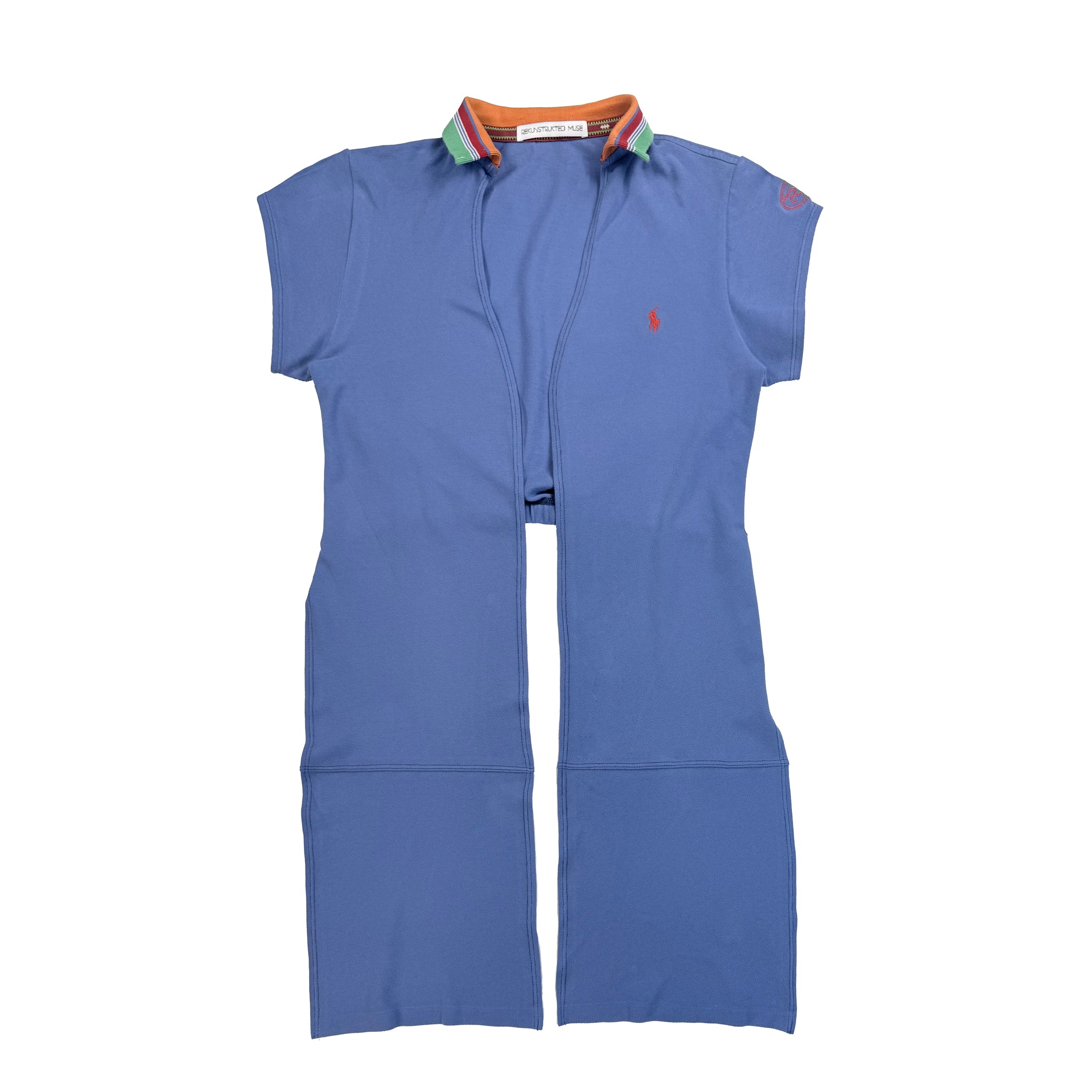 Steel Blue Polo Wrap Top