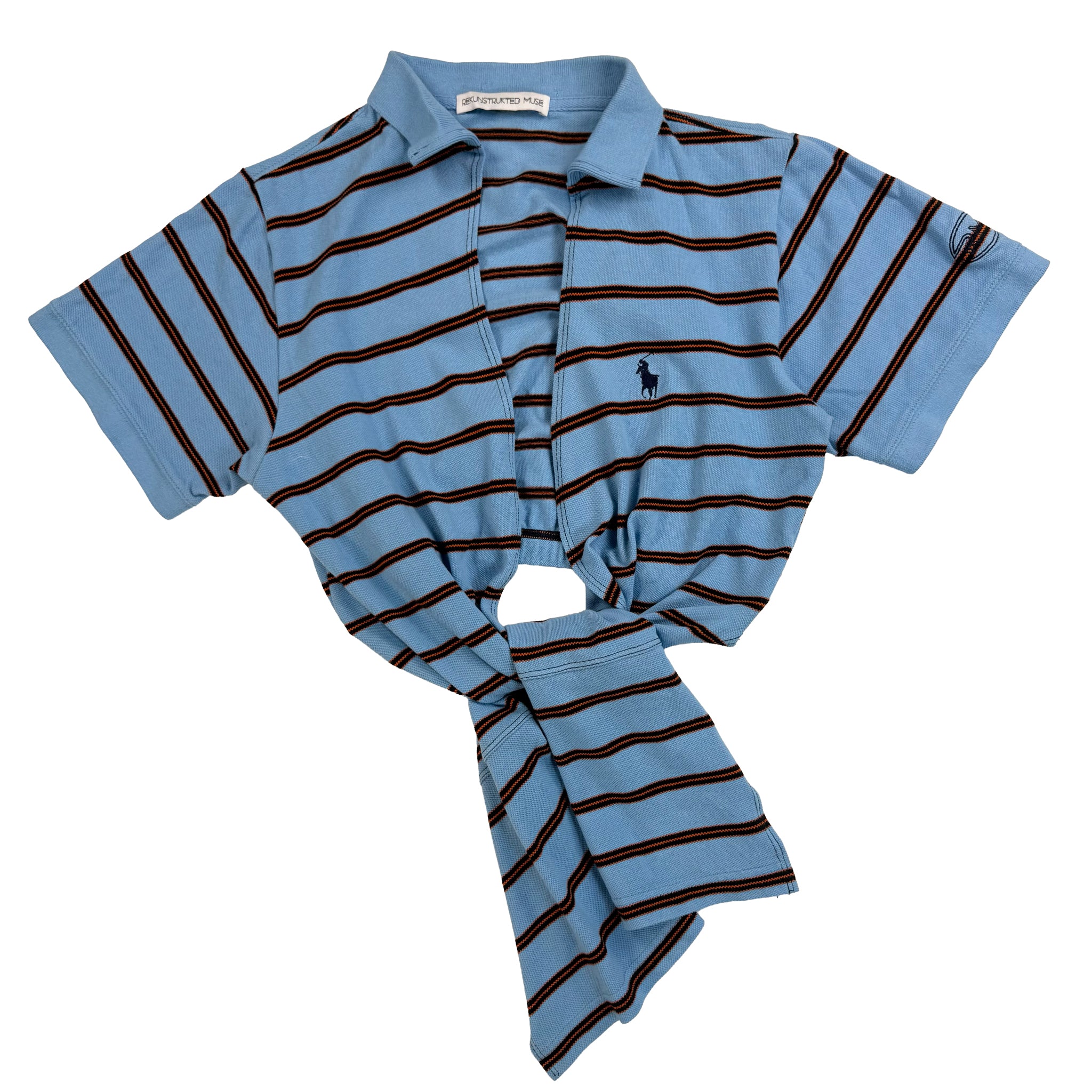 Aqua Polo Wrap Top