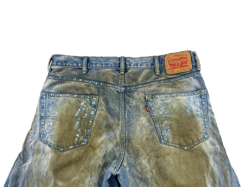 Reworked Baggy Muddy Denim Jeans