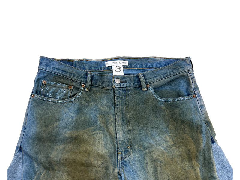 Reworked Baggy Muddy Denim Jeans