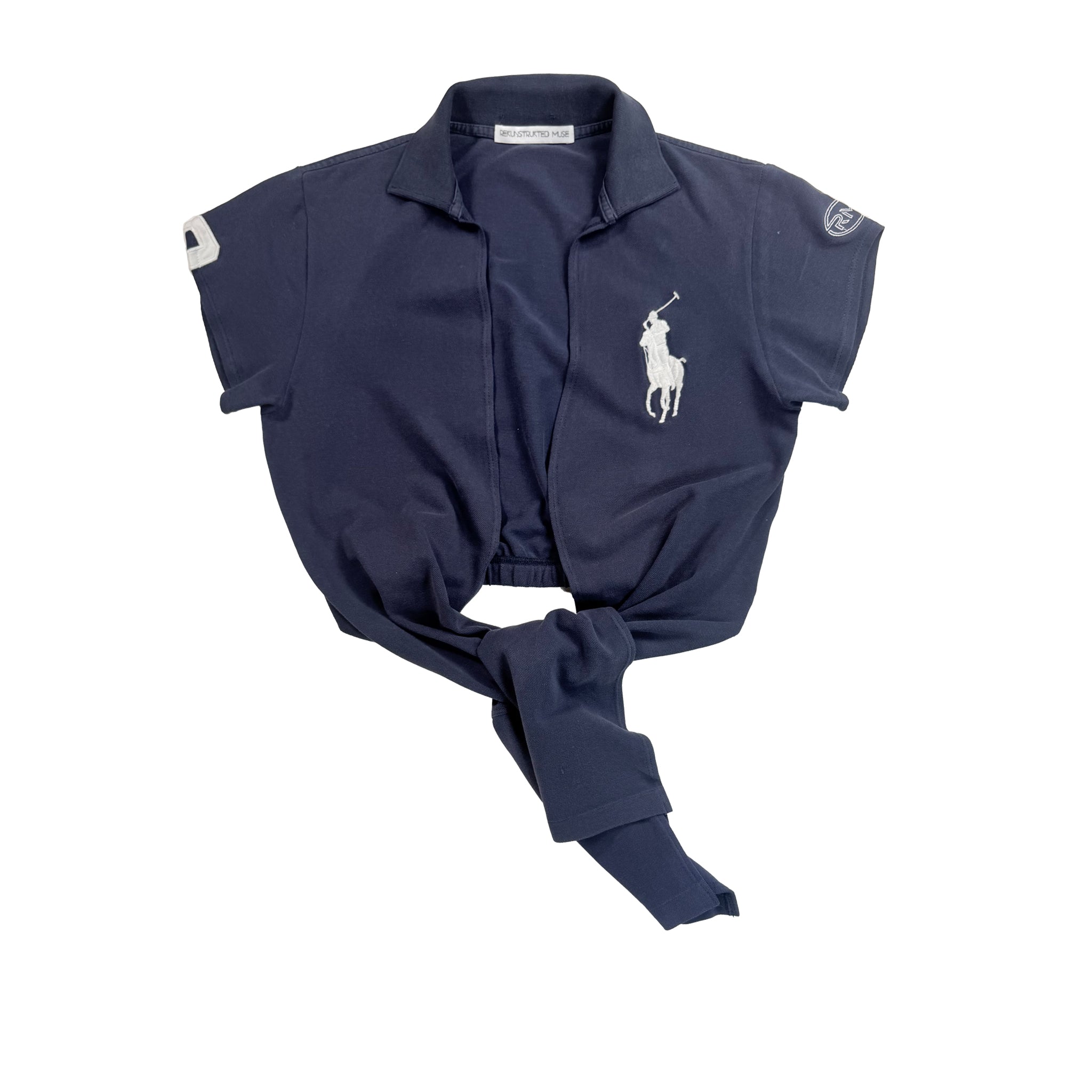 Midnight Blue Polo Wrap Top