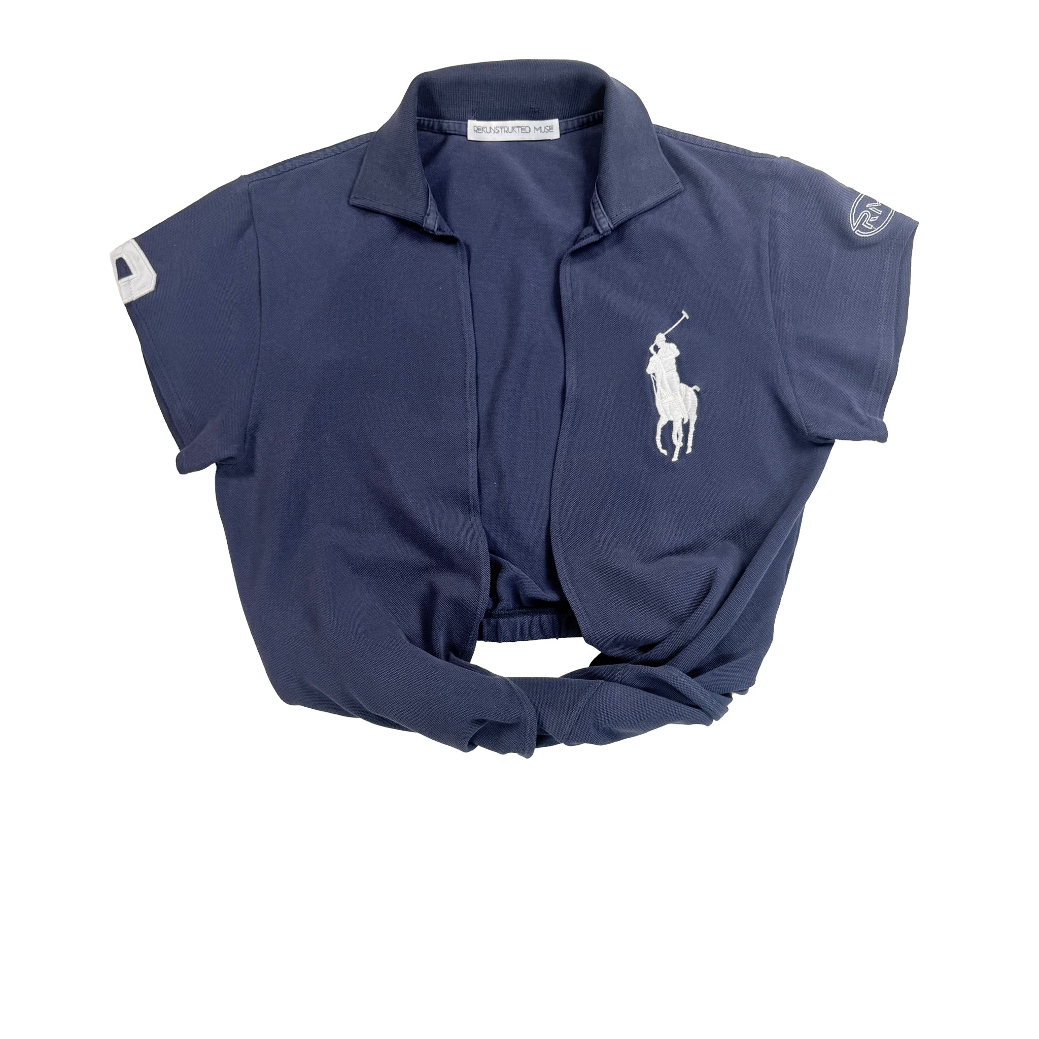 Midnight Blue Polo Wrap Top