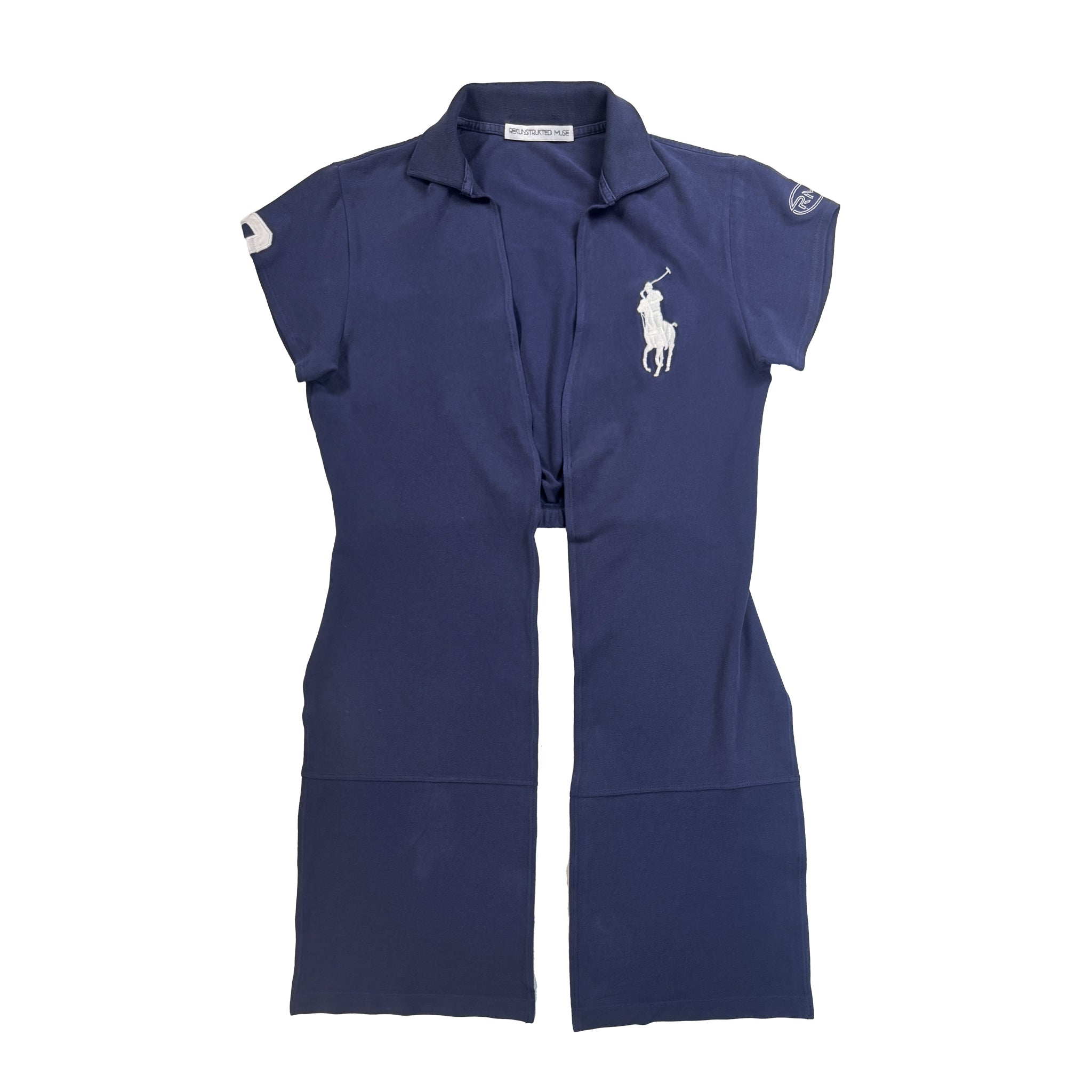Midnight Blue Polo Wrap Top