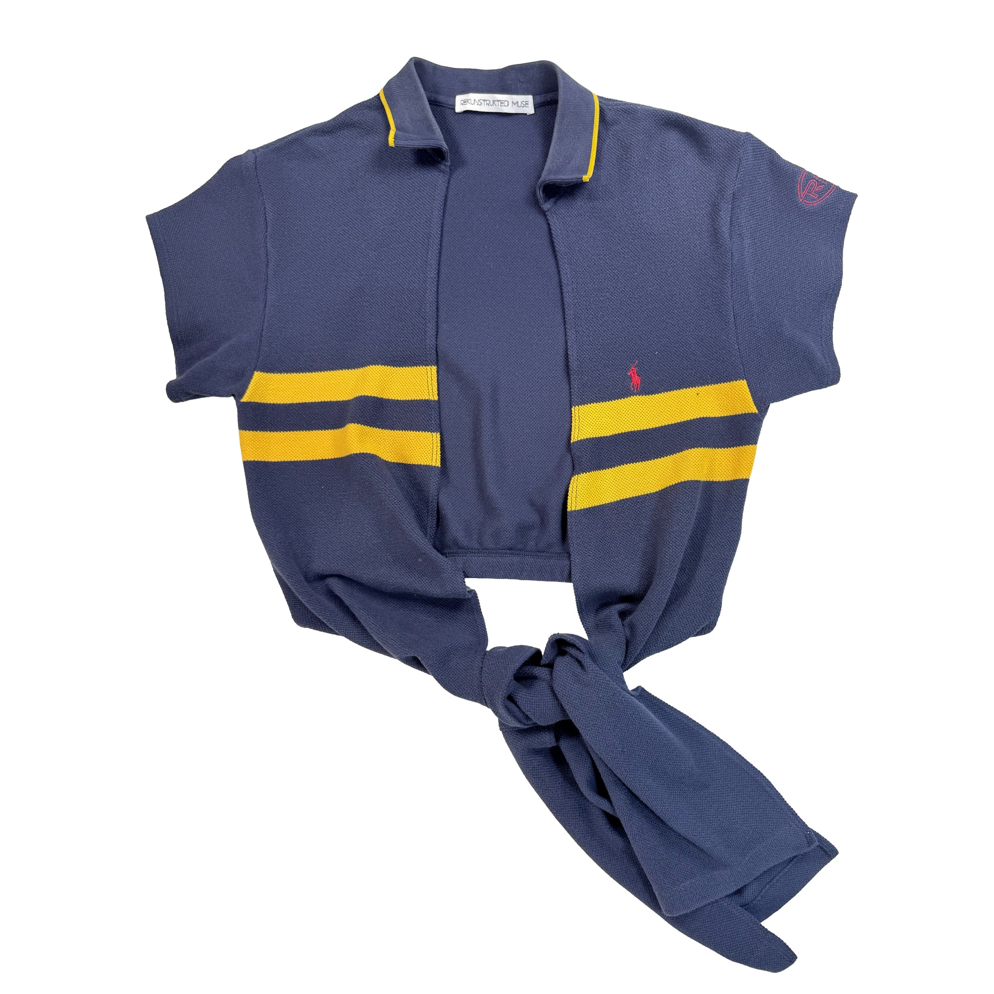 Navy Sailor Polo Wrap Top