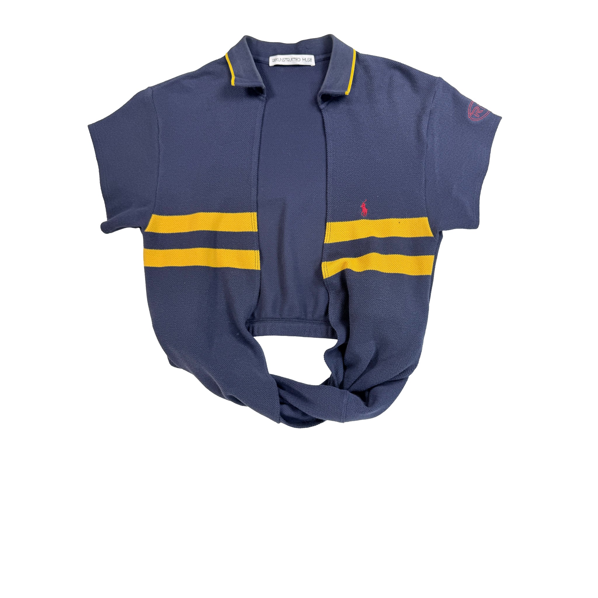 Navy Sailor Polo Wrap Top