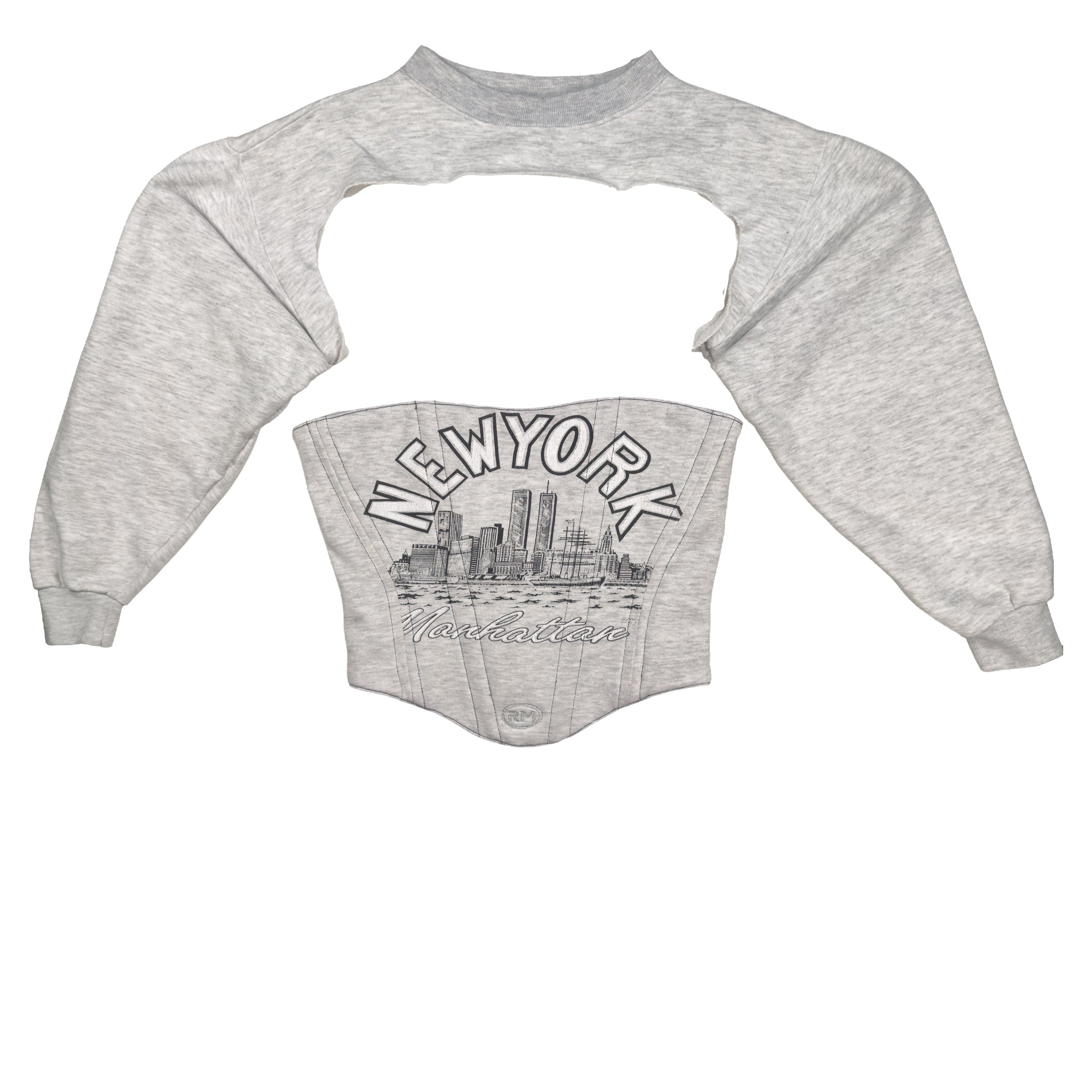 Reworked Newyork Fleece Corset Crew Sweatshirt