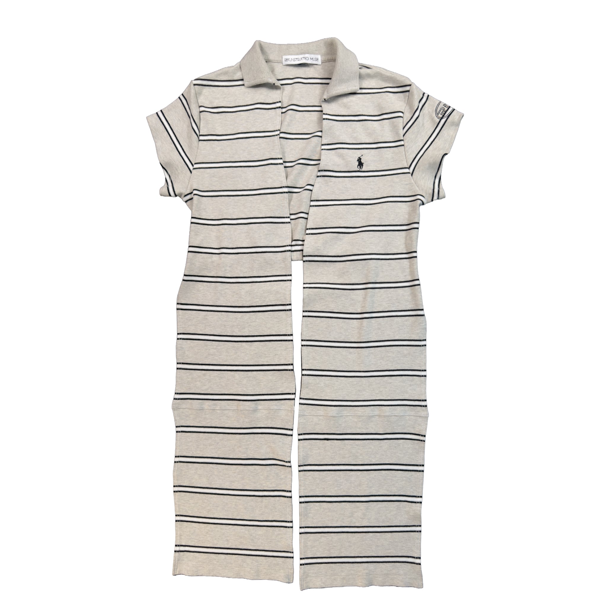 Smoke Stripe Polo Wrap Top