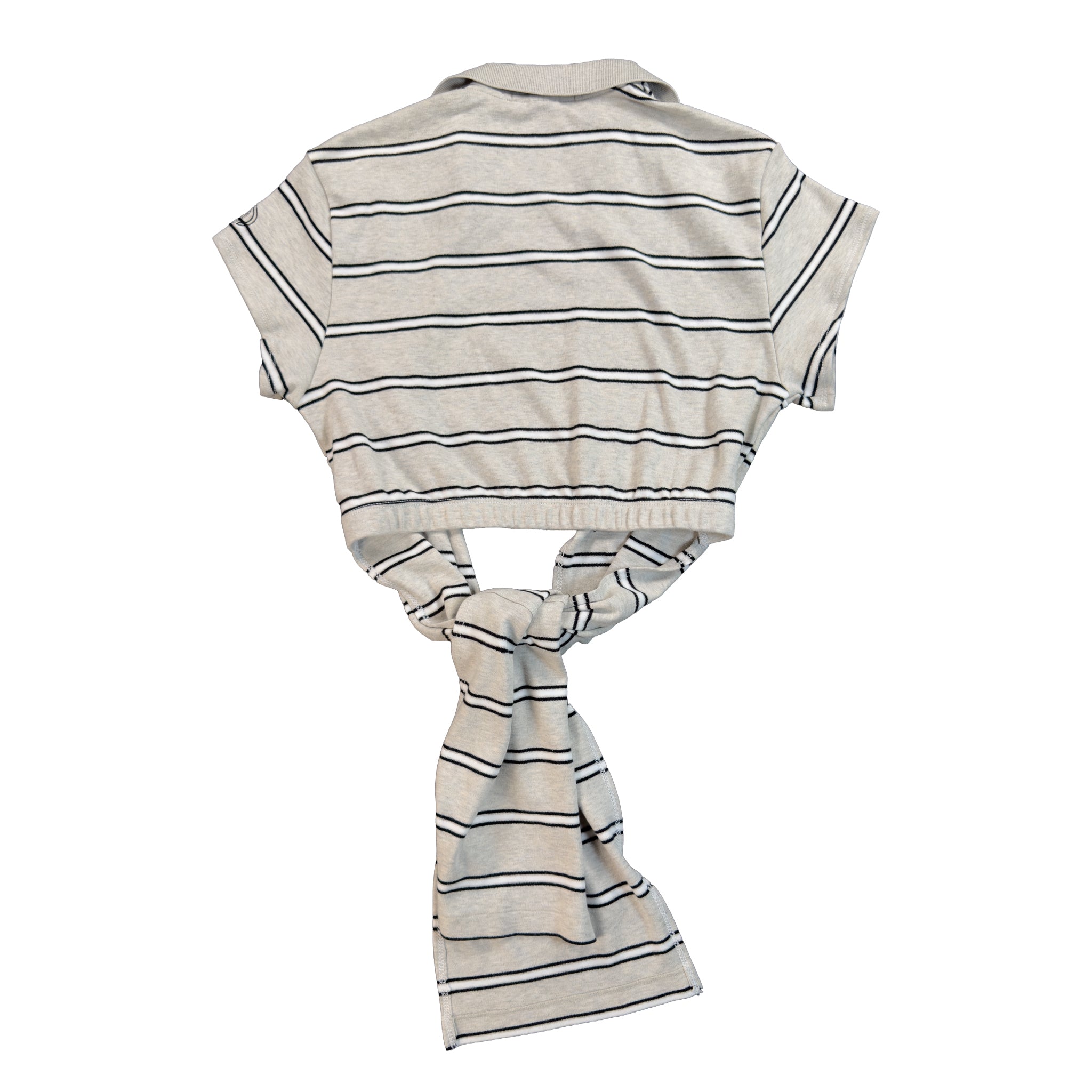 Smoke Stripe Polo Wrap Top