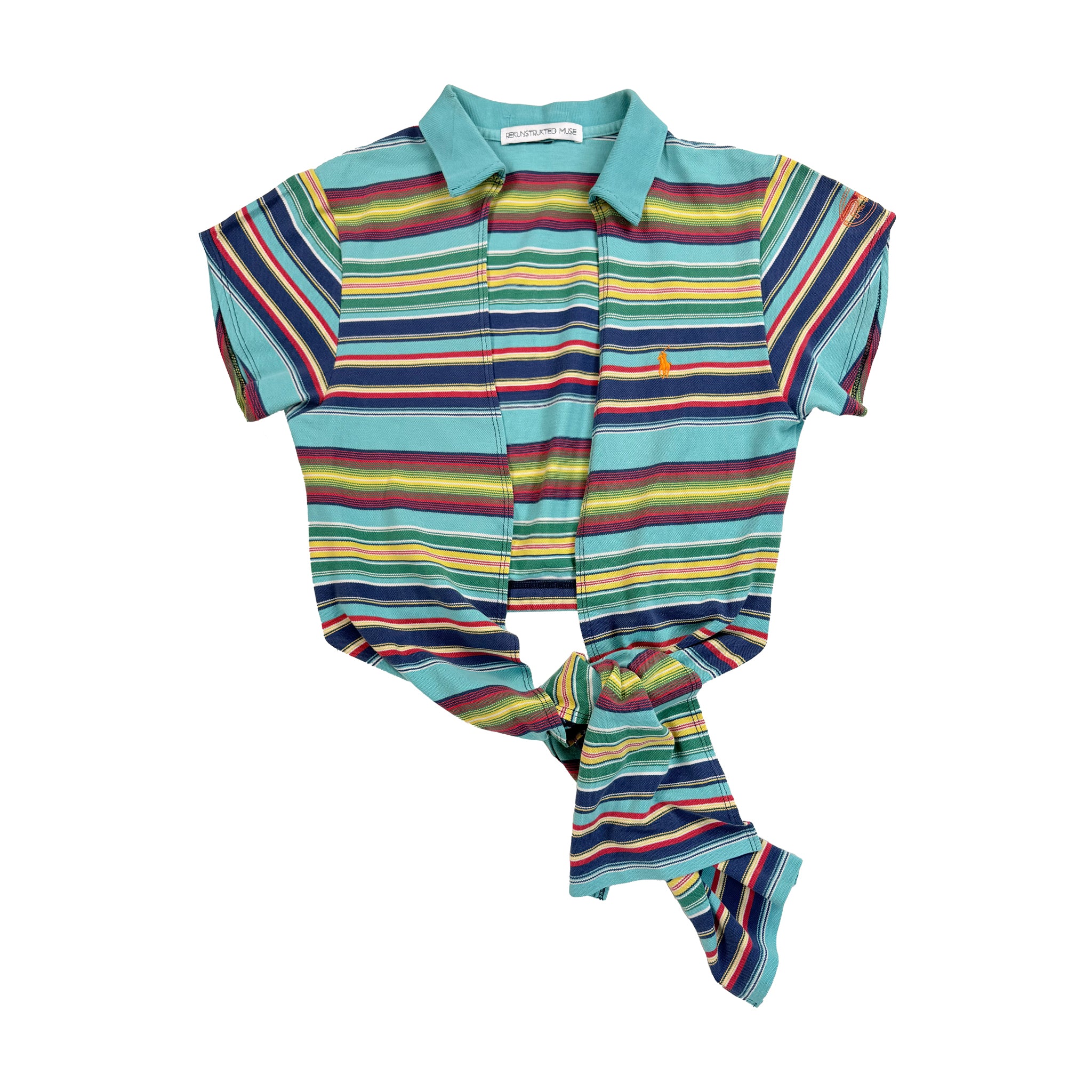 Stack Striped Polo Wrap Top
