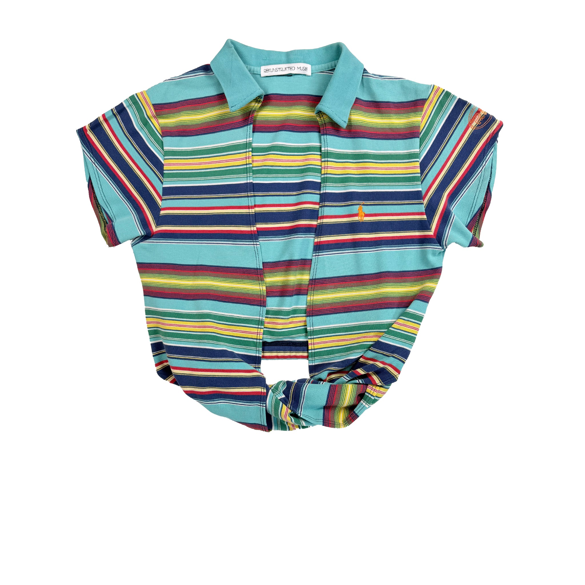 Stack Striped Polo Wrap Top